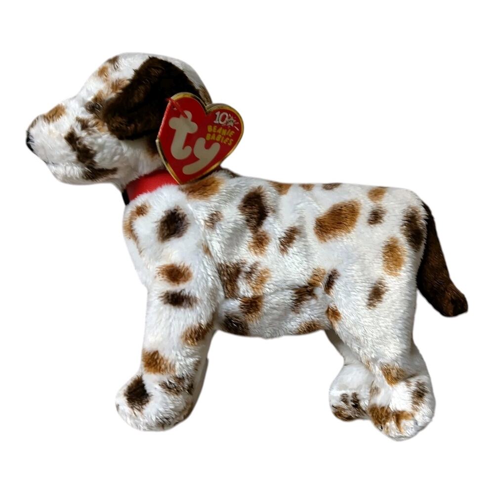 Ty Beanie Babies Bo Dog 2002 Spotted Puppy Plush w/ Tag Retired